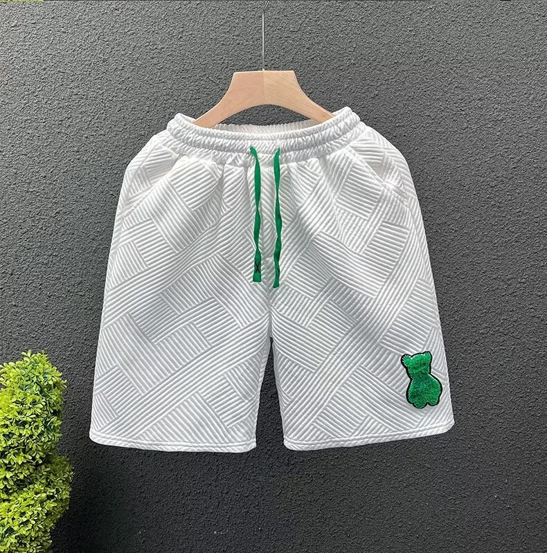 Men's Clothing Summer Casual Pants High Street Trendy Unisex 5/8 Length Shorts Light Luxury Style_viptrois.com