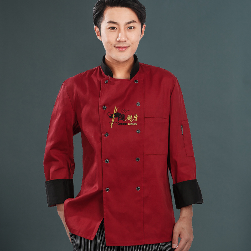Chef ropa de trabajo manga larga Otoño e Invierno traje de los hombres restaurante trasero ropa de cocina más tamaño comedor cantina chef ropa manga corta