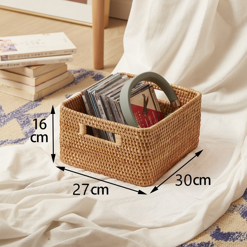 ベトナム秋籐手作り収納バスケットデスクトップ雑貨バスケット長方形おもちゃスナック衣類収納ボックス