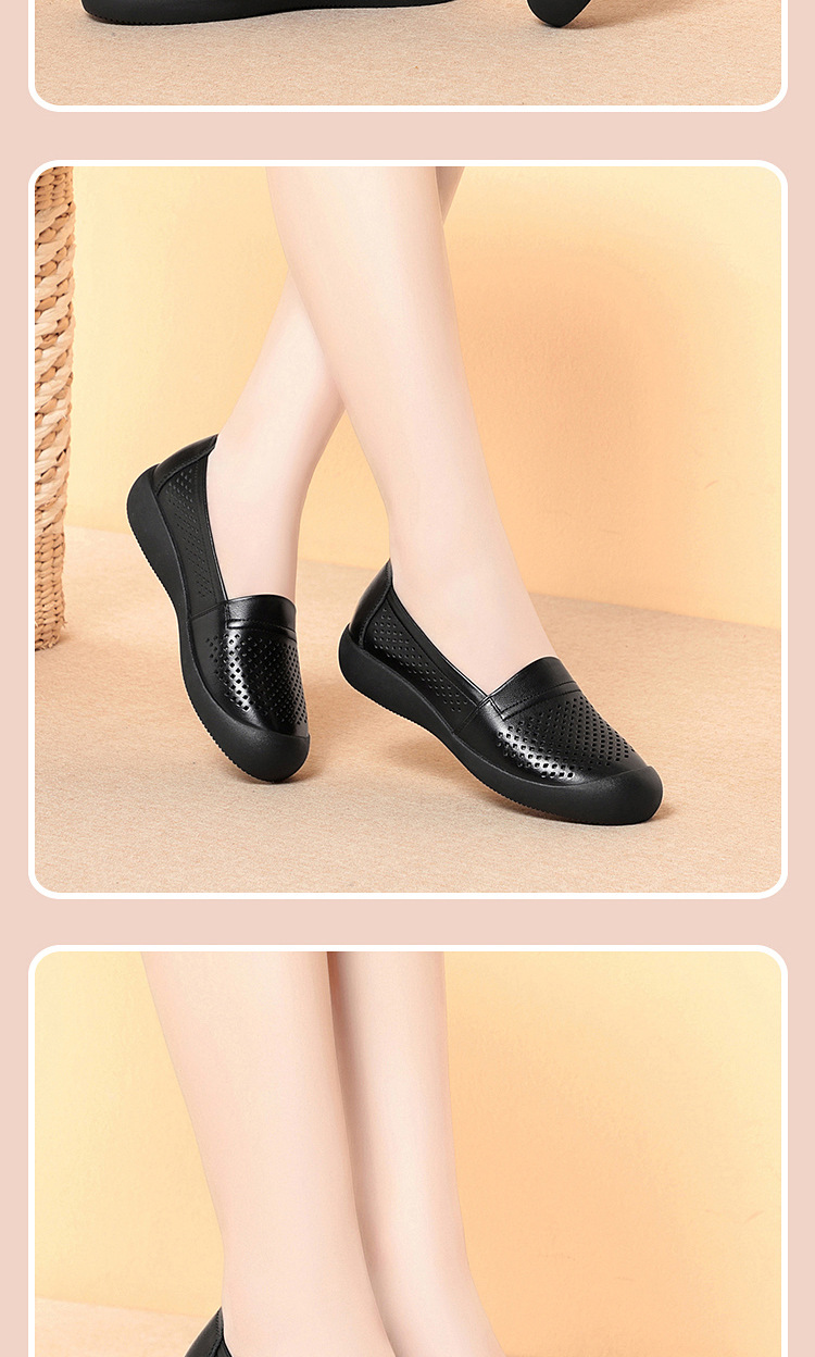 Sandal nữ da bò thật mũi kín hở gót, đế mềm thoáng khí — màu be chi tiết 13