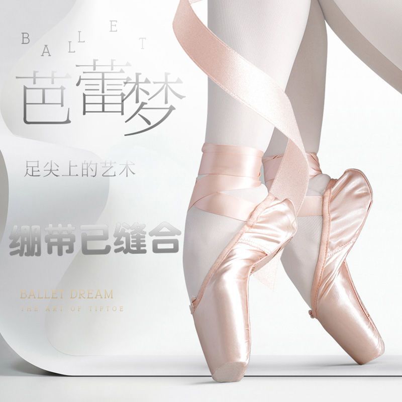 Professional Ballet Shoes, Pointe Shoes, Arch Soles for Beginners, Children and Girls, Beginners Practicing Sweet Retro Princess Dance Shoes