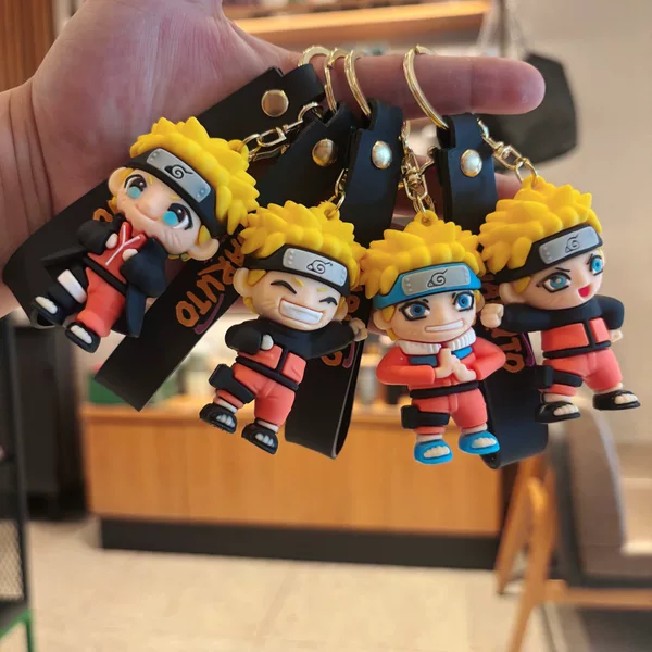 Cross-Border New Naruto Keychain Soft Rubber Trendy Pendant Couple Creative Gift Keychain Wholesale
