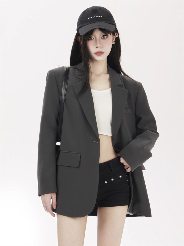 好面料休闲西装外套女2025秋季新款宽松版气质通勤网红炸街小西服|undefined