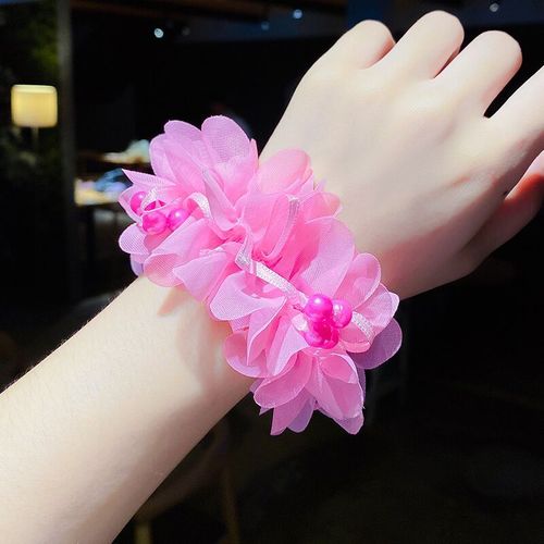 Pearl Mesh Hair Flower Children's Ball Hair Circle Show Hot Selling New Cute Sweet Elastic Hair Accessories for Women