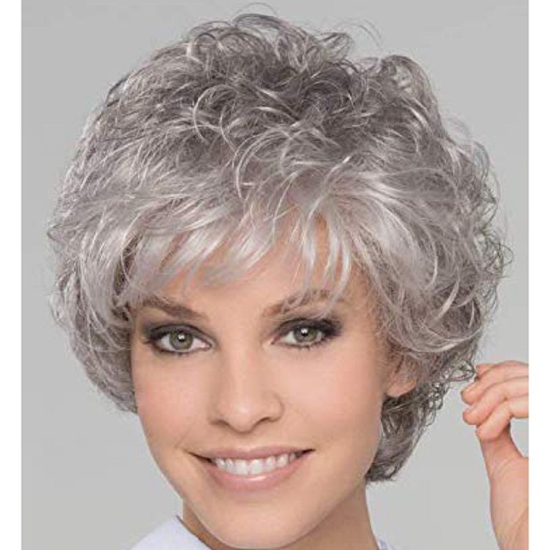 Wig European And American Ladies Wig Chemical Fiber Short Curly Wig High Temperature Chemical Fiber Wig Head Cover Wigs Xuchang Manufacturer display picture 2