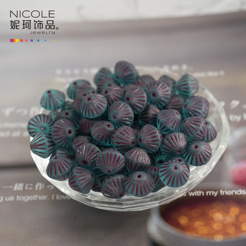 Importado checo Baosha cuentas de linterna de vidrio con cuentas hechas a mano Pulsera de 11mm accesorios de material de bricolaje alrededor de 100 piezas