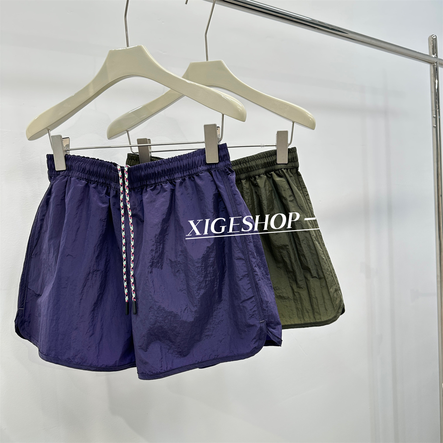 Outdoor Sports Hiking Hiking Elastic Waist Casual Shorts Women's American Street Style Loose Light Wide Leg Hot Pants Summer