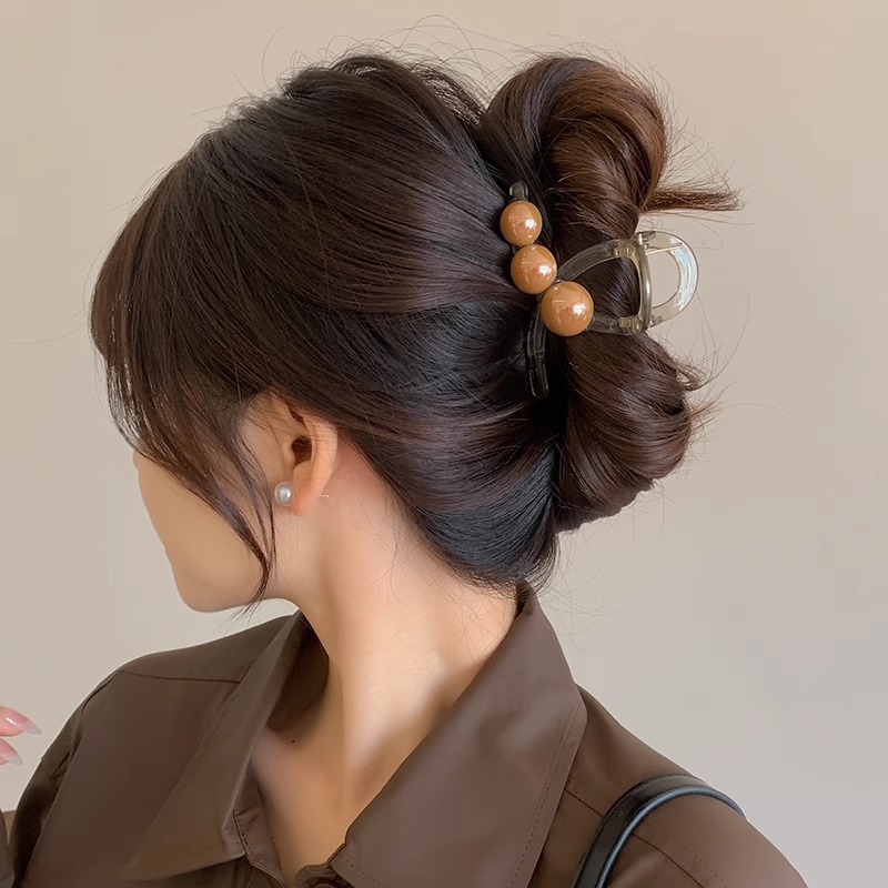 Nuevo cabello de gran tamaño más rascar broca de cabello de arco temperamento de alto nivel amoroso detrás del cerebro broca de perla tiburón