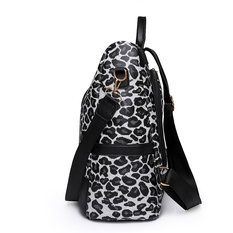 2023 invierno nuevo estilo casual damas cuero suave mochila antirrobo tendencia de moda mochila multifuncional con estampado de leopardo