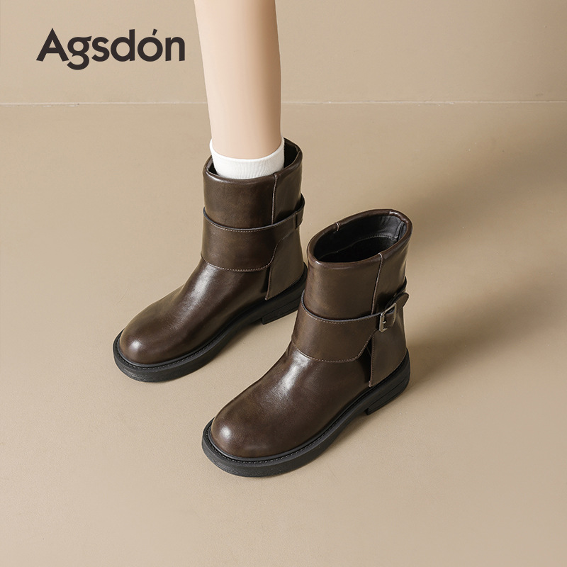 Antiguo Lion Martin botas para mujeres 2026 nuevo otoño invierno botas cortas con suela gruesa botas de caballero marrón retro Maillard