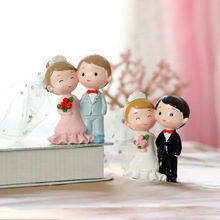 新郎新娘蛋糕装饰摆件结婚礼情侣情人节生日烘焙玩偶车载创意公仔