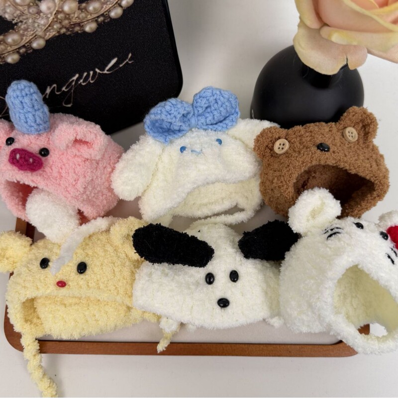 Cartoon Cute 18cm Plush Headgear DIY Handmade Creative Doll Hat Headgear Plush Toy Accessories