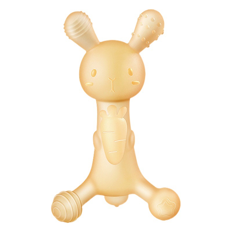 Mortal de conejo de rábano Palo molar para bebés Bebé Gel líquido de silicona de grado alimenticio para bebés Juguete artefacto anti-comer