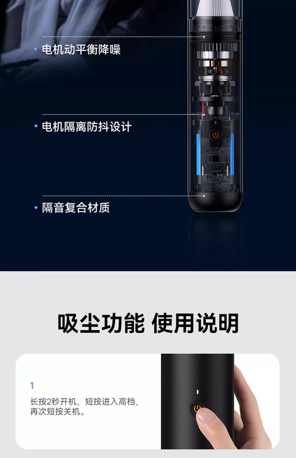 Baseus Car Vacuum Cleaner Handheld Small Ultra Powerful Suction Car Mini In-Car Dual Use for Blowing and Suction