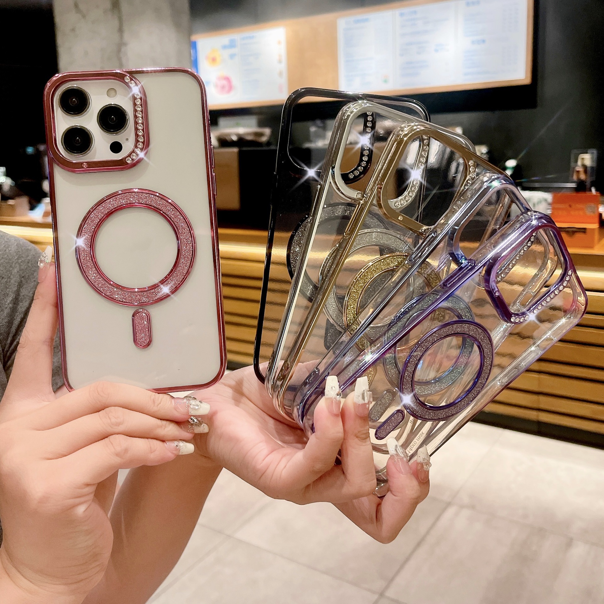 Lentes de diamante galvanizadas Case X para Apple 17 ProMax Case iPhone 16 Pro Premium Sense 15 image 2