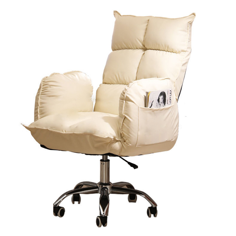 Silla de computadora doméstica confortable para sentarse en el estudio, silla de jefe con respaldo para perezoso, silla de ancla de elevación rotativa
