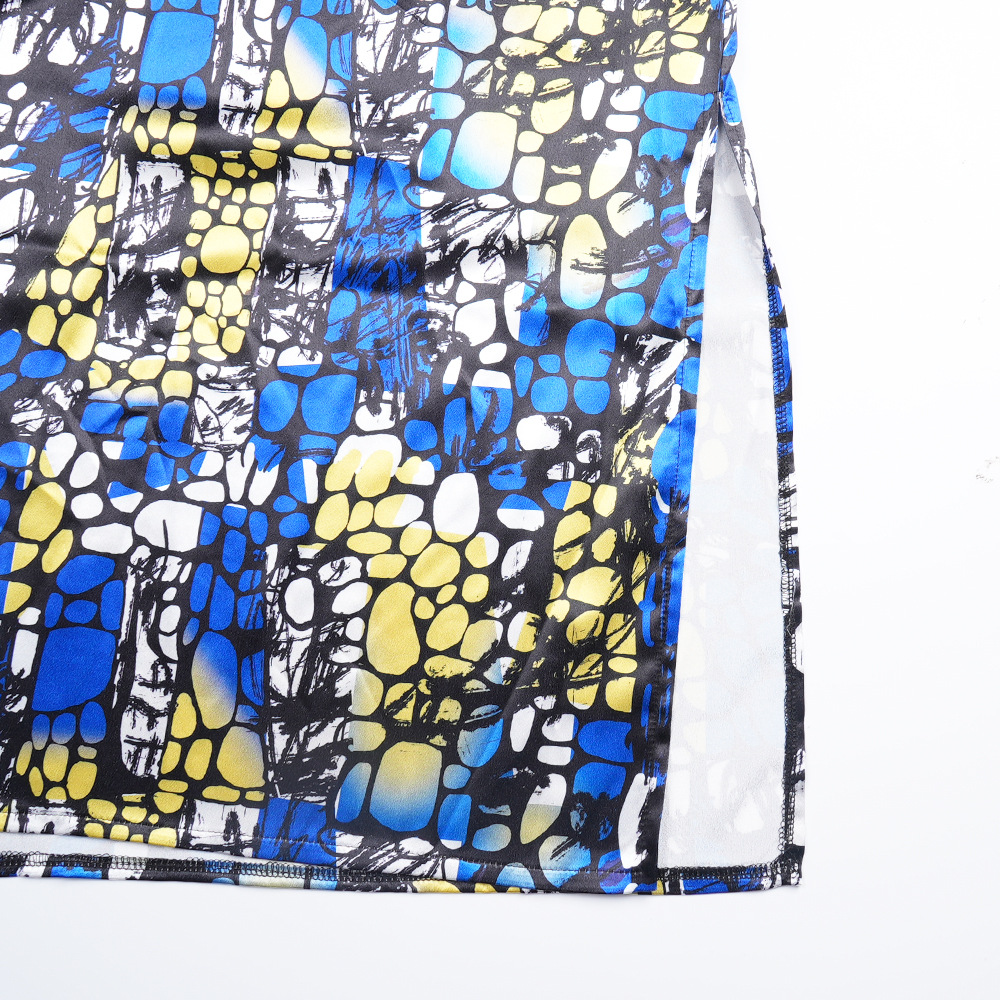 Middle East Bestseller Crystal Satin Printed Dress With Headscarf And Rhinestones, African Plus Size Women's_ecoleips.com