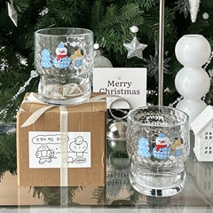 クリスマス雰囲気感かわいい雪だるまグラス漫画ジュースカップカップル朝食ミルクカップオフィスコーヒーカップ