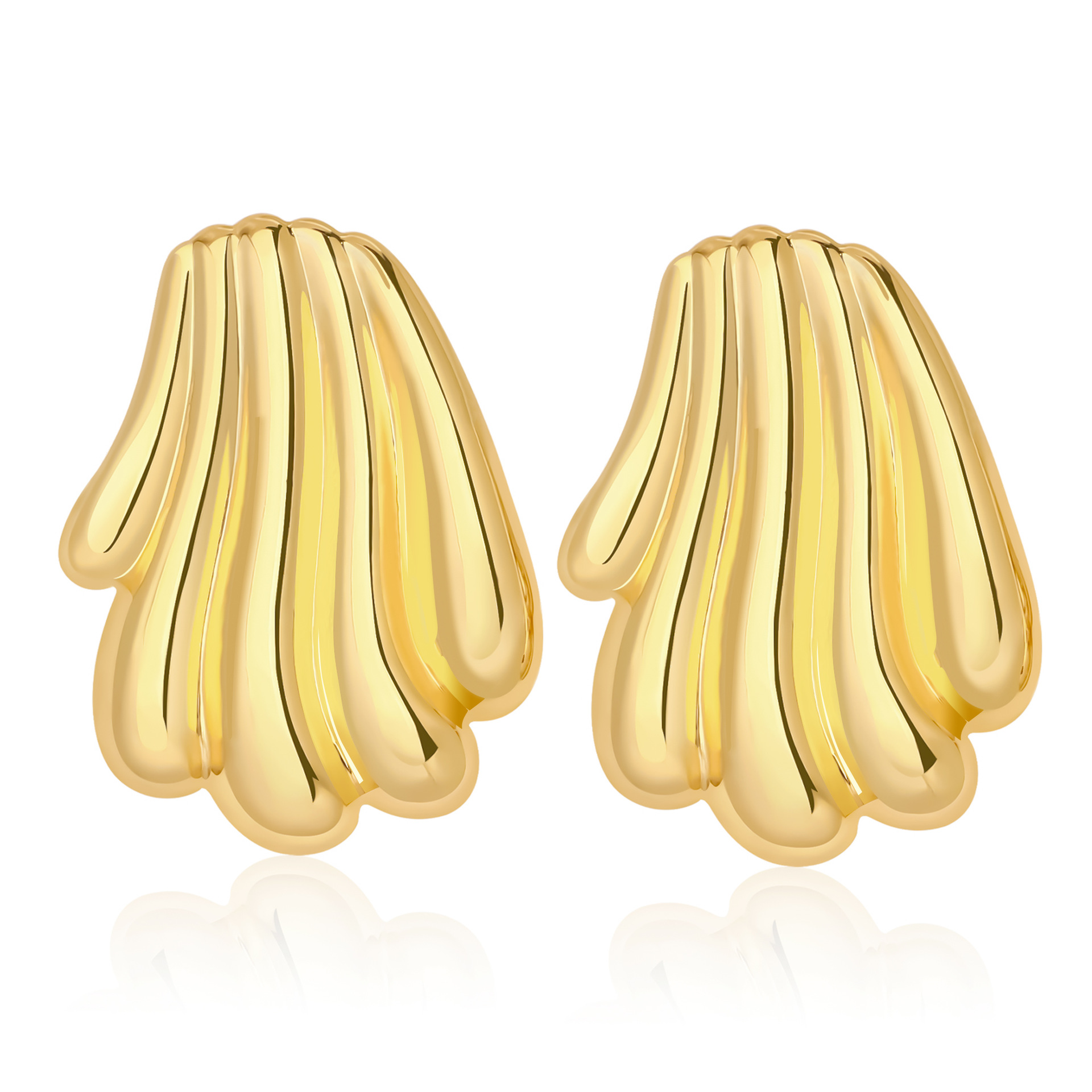 european-and-american-fashion-personality-niche-design-irregular-shell-earrings-copper-plated-real-gold-geometric-light-luxury-womens-earrings