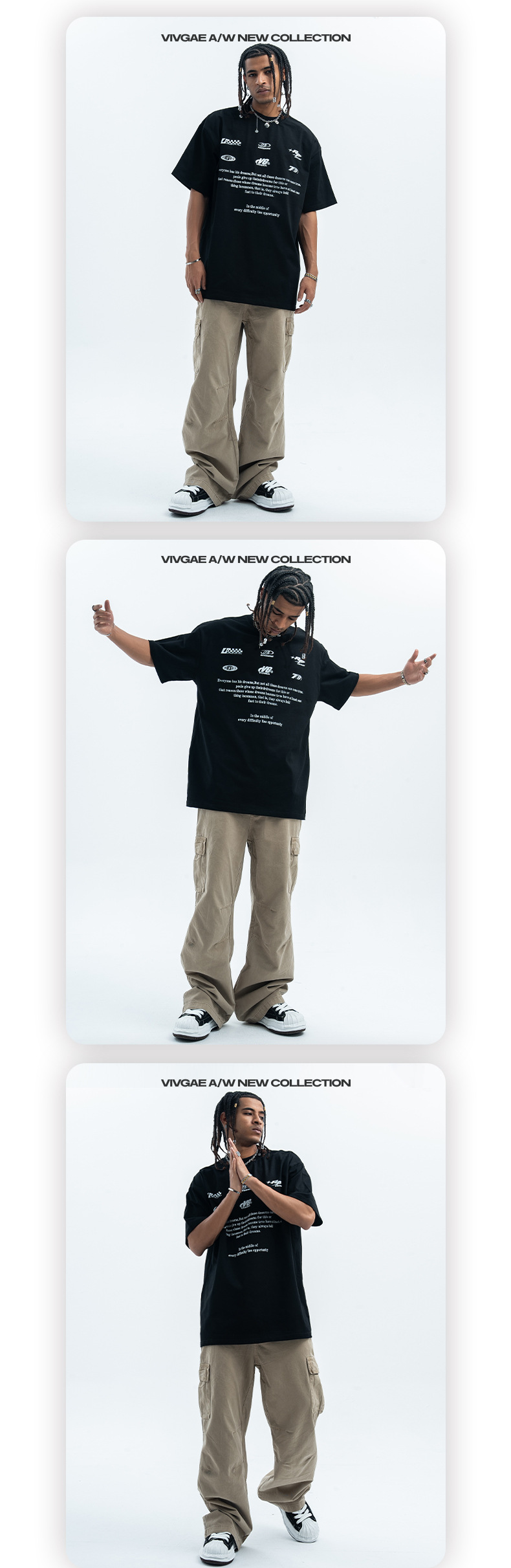 Women's Clothing Vivgae men's national trend 270g pure cotton short sleeved simple print men and women couple street style summer trend_voghion.com