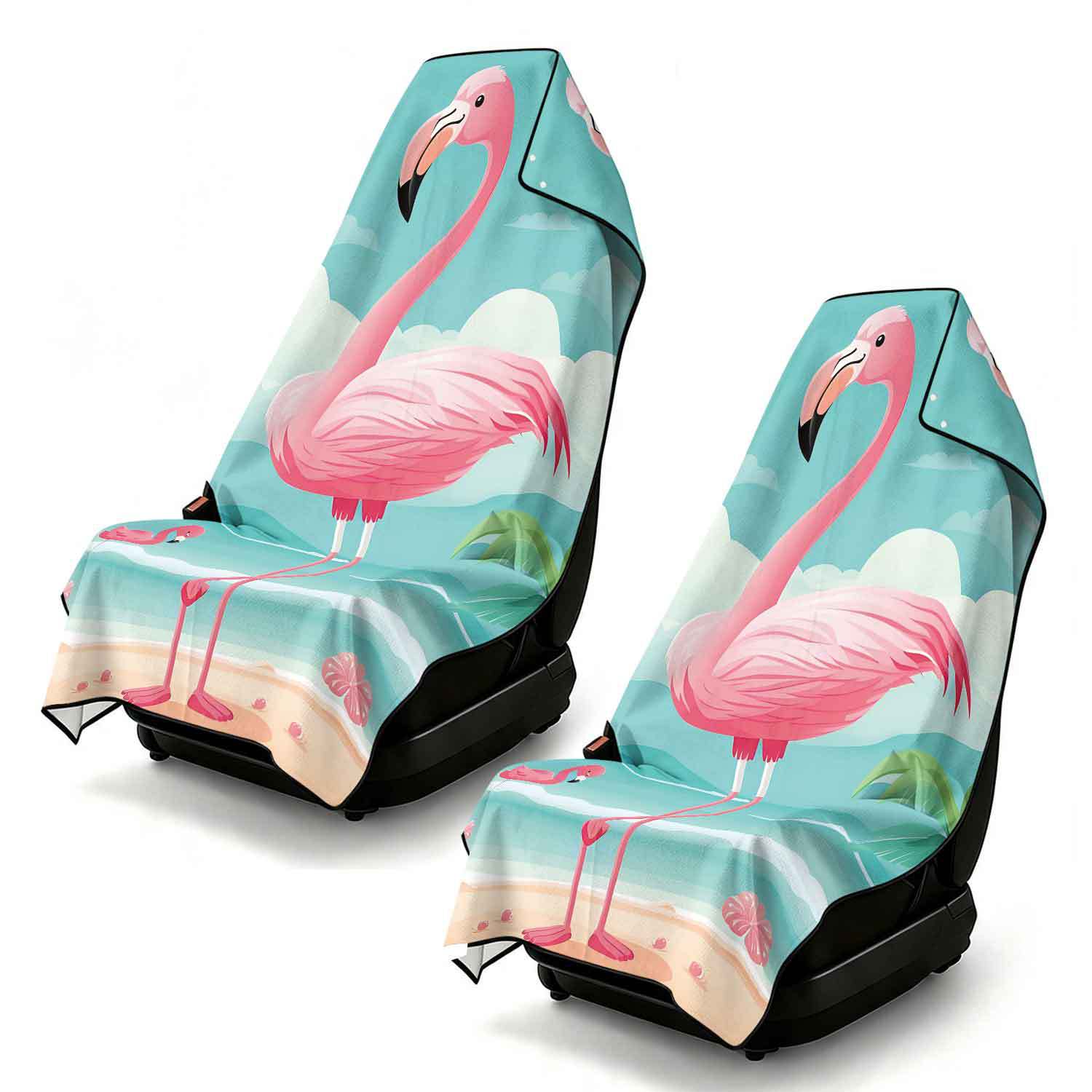 2-piece dual-use car seat cover, ultra-fine fiber, can be used as a beach towel, printed car protective seat cover 13