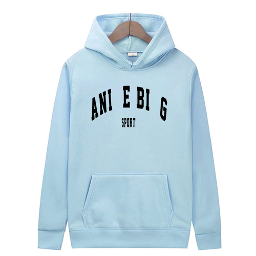 American ANINE letter printed sweatshirt fashion winter lined hooded sweatshirt loose sports men women sweatshirt