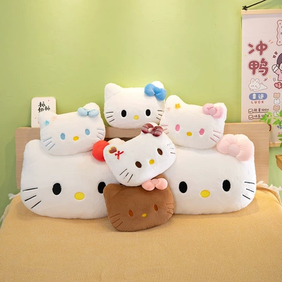 New cute cat head plush toy pillow, Hello Kitty cartoon cushion, bay window seat cushion, gift for girlfriends and friends