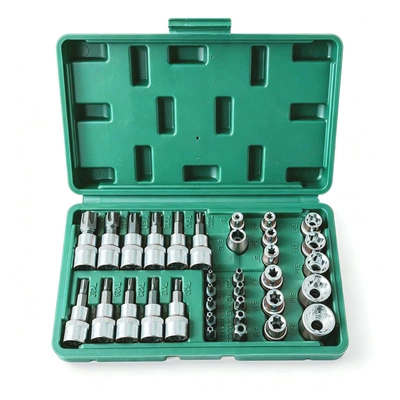 of Blue and Red T-Type: Mühərrik tənzimləmə alətləri - 34-piece-set-green-galvanized