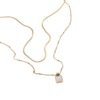 Chain, stone inlay, necklace stainless steel, 750 sample gold