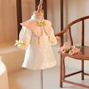 One-year-old dress Princess dress baby girl's one-year-old Chinese cheongsam crown high-end national fashion princess dress