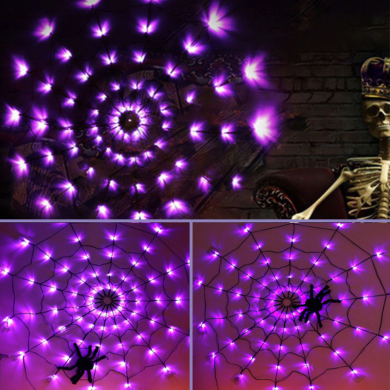 クロスボーダークモの巣 LED ライトストリングハロウィンゴーストフェスティバルバールーム装飾ライトストリング中庭レイアウトソーラーライトストリング|undefined