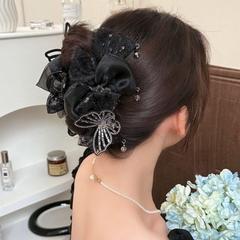 絶妙なラインストーンのリボンサメクリップ、エレガントでファッショナブルなインターネットセレブの新しいヘアクリップ、後頭部のヘアクリップ