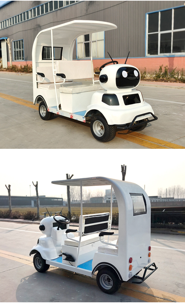 Customized Sightseeing Car 4-Seat Scenic Spot Rental Scan Code Two-Seat Amusement Car Amusement Park Family Shared Electric Sightseeing Car