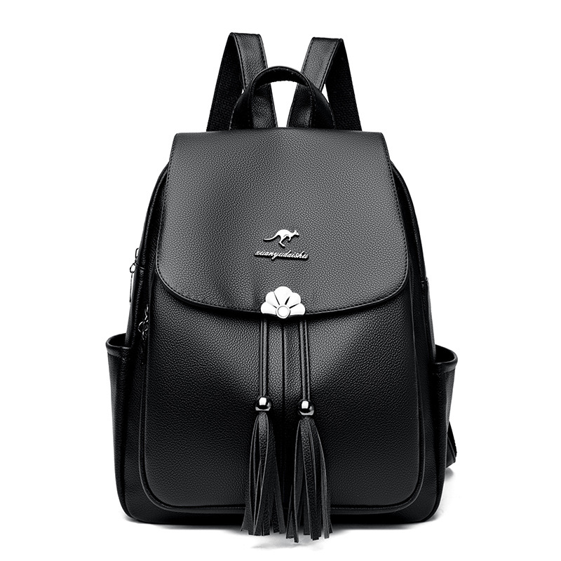 Mochila de borla de moda para mujer 2024 comercio exterior transfronterizo nuevo estilo simple y versátil mochila para mujer mochila de gran capacidad
