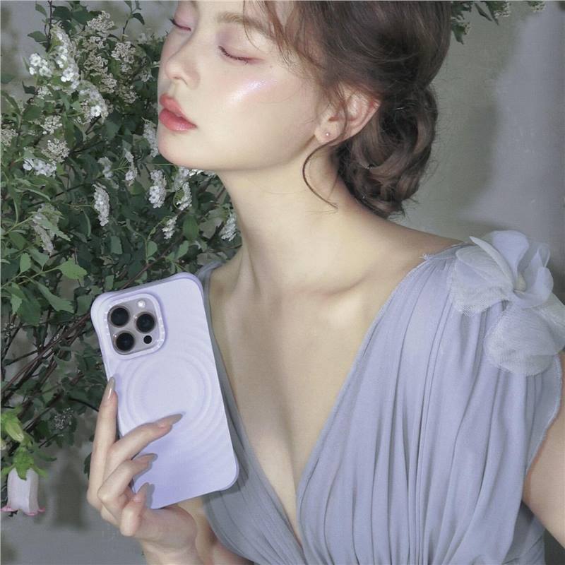 CASE联名新款柔雾紫波漾液态硅胶保护壳适用于iPhone16promax手机|undefined