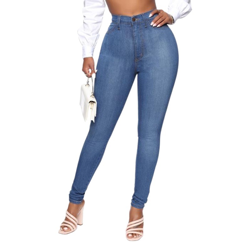 Pantalones de Mezclilla Ajustados y Elásticos para Mujer, Estilo Europeo y Americano, para Comercio Transfronterizo en AliExpress y Amazon