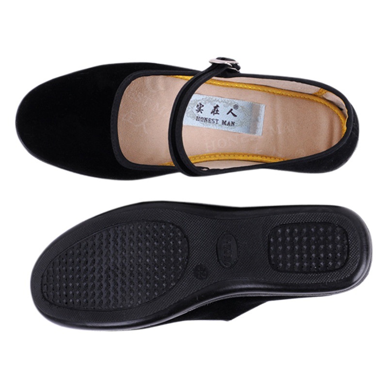 Wholesale Genuine Old Beijing Cloth Shoes Hotel Supermarket Women's Work Shoes Flat Heel Soft Sole Square Dance Mom Shoes
