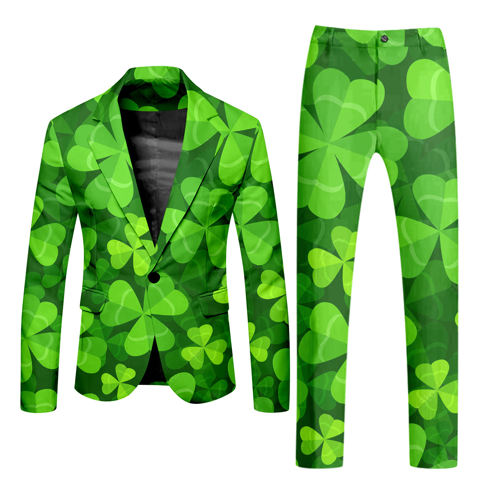 Traje verde fresco y enérgico Traje de estilo de personalidad casual de negocios Traje de un solo botón Pantalones delgados WL8-MR7