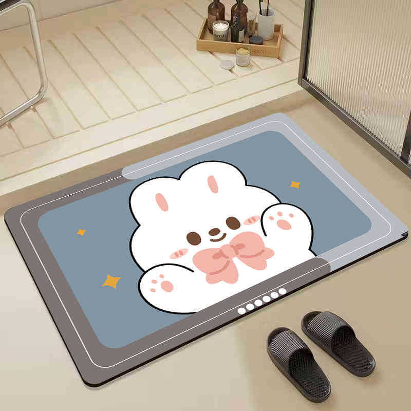 Cartoon Diatom Mud Gray Foot Mat Bathroom Washable Stain-Resistant Absorbent Soft Mat Bathroom Kitchen Non-Slip Floor Mat Cartoon Diatom Mud Gray Foot Mat Bathroom Washable Stain-Resistant Absorbent Soft Mat Bathroom Kitchen Non-Slip Floor Mat