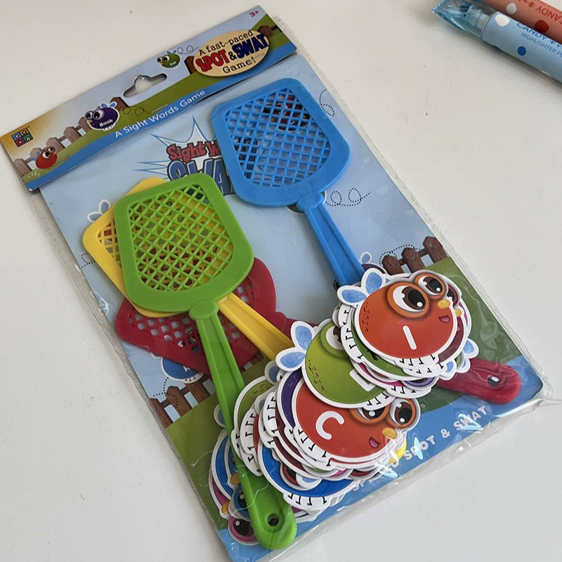 Настольная игра, детская мухобойка, карточка, головоломка с распознаванием английских слов, дошкольное образование, мухобойка, семейная интерактивная игрушка
