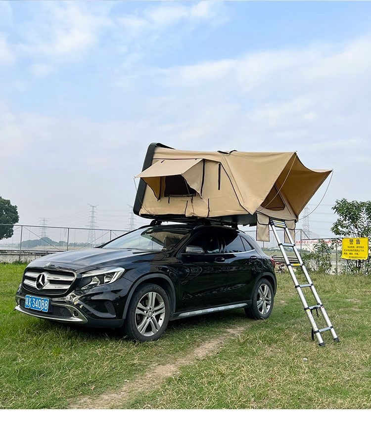 Car roof tent for outdoor use, fully automatic, suitable for SUVs and sedans, for self-driving trips, foldable, quick setup, car-mounted tent for camping