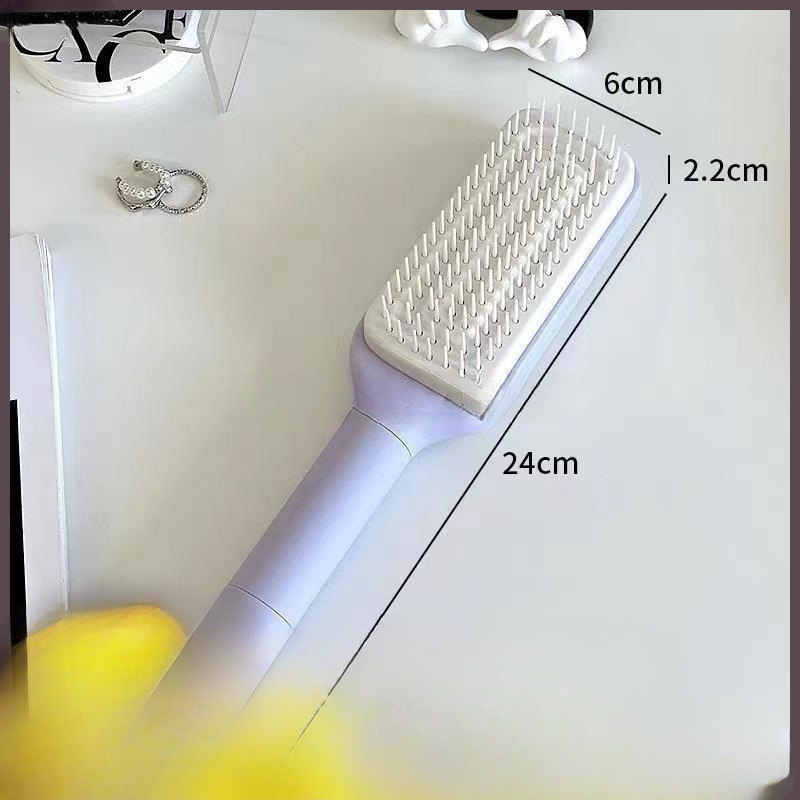 Pein de cabello de elevación giratorio un botón limpio pein de masaje telescópico cojín de aire airbag pein de cabello para mujeres