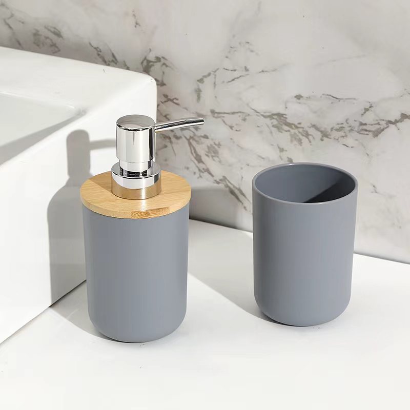 Color sólido blanco y negro de alta gama, caja de jabón, soporte de cepillo de dientes, botella de emulsión, enjuague bucal, caja de algodón, oferta transfronteriza