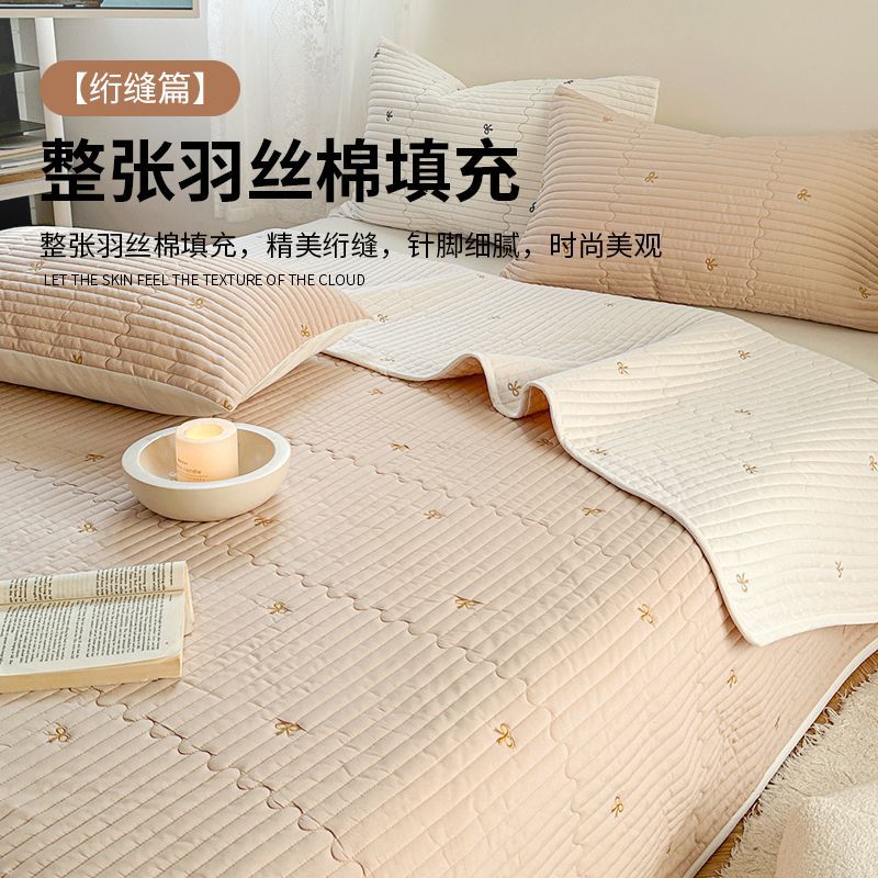 Tapa de cama acolchada de algodón lavado pieza individual 2025 nueva funda de almohada de sábana de tatami para niños de cuatro estaciones