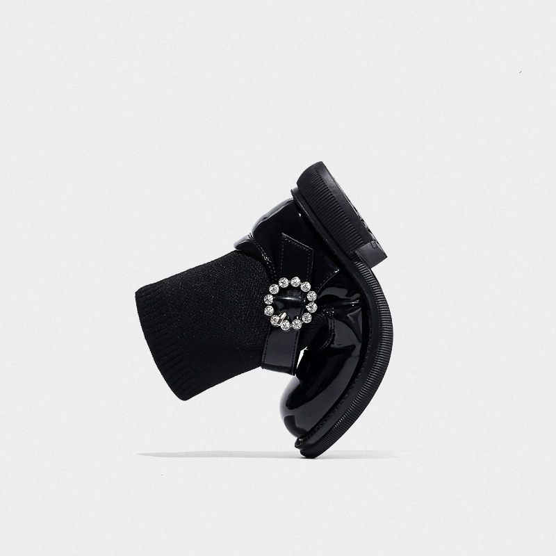 Детские носки, весенне-Осенняя детская обувь, дышащая эластичная вязаная обувь средней высоты для девочек, повседневные модные кроссовки для девочек