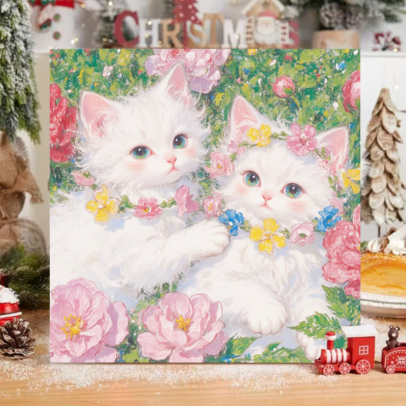 子猫デジタル油絵 diy 着色かわいい漫画動物手作り子供のシンプルな油絵装飾卸売|undefined