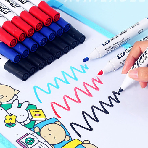 Erasable pen whiteboard pen black blue red large capacity easy-to-erasable thick-head drawing board pen children's painting graffiti water-based marker pen