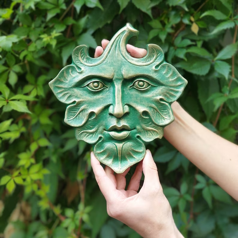 Green Leaf Man绿叶人墙面艺术雕塑家居花园墙上壁挂装饰