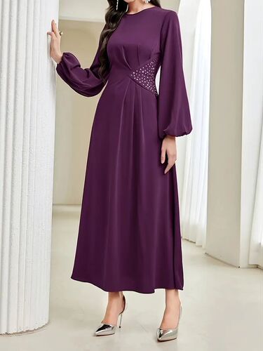 TEMU European and American Women's Rhinestone Long Dress – Simple, Fashionable, Elegant, and Graceful Dress