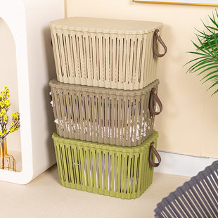 Plastic table storage box for bedroom, cosmetics, storage basket